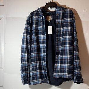 L.L. Bean Blue Plaid Shirt Jacket